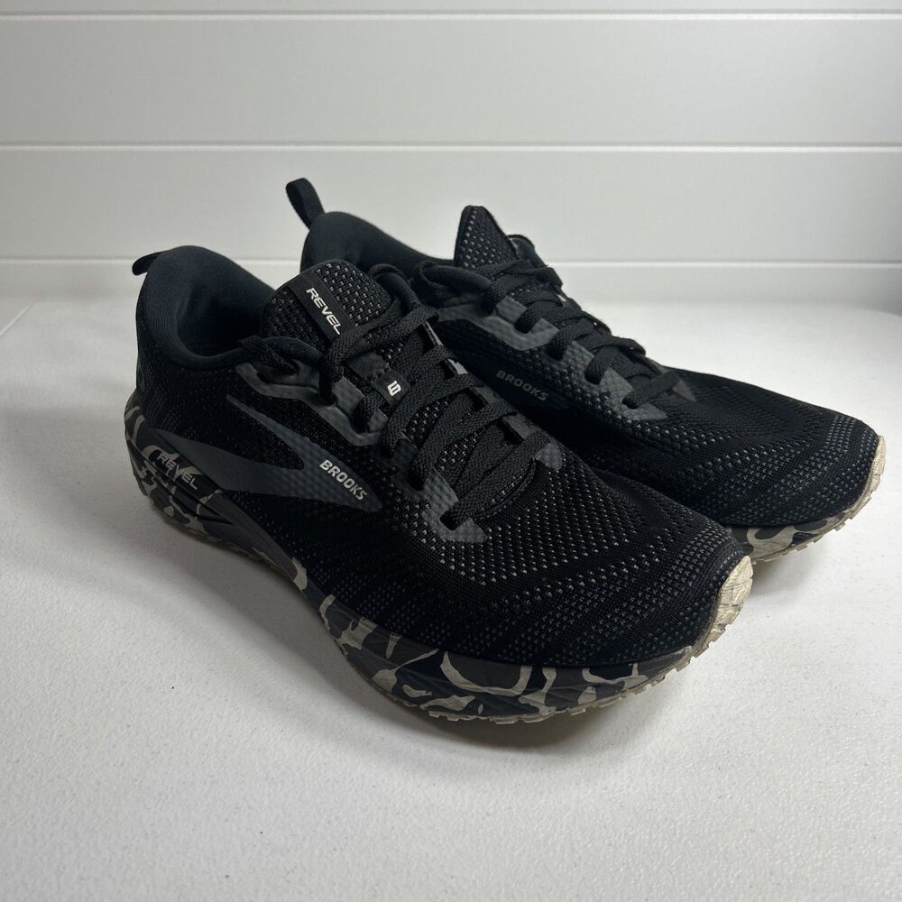 Brooks Revel 6 Shoes Mens Size 10.5 Black Camo Mesh Running Sneakers Luna Rock - Picture 9 of 10